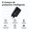 gvc.product.image_.1786013009480.33e46d0a-ce57-4e54-a488-7ce40bf73ce5.jpeg Chargeur Secteur GaN 65W à 3 Ports 2 USB C PD 3.0 + USB A QC 3.0, Prise EU