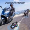 Pack de 2 Intercoms Moto Q58-Max Bluetooth – Communication 500 m, Partage de Musique, Radio FM et Protection IP65