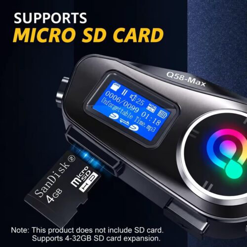 Pack de 2 Intercoms Moto Q58-Max Bluetooth – Communication 500 m, Partage de Musique, Radio FM et Protection IP65