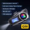 Pack de 2 Intercoms Moto Q58-Max Bluetooth – Communication 500 m, Partage de Musique, Radio FM et Protection IP65