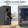 Câble audio stéréo Jack 3,5 mm vers 2 RCA mâles 1M, Câble en nylon tressé