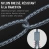 Câble audio stéréo Jack 3,5 mm vers 2 RCA mâles 1M, Câble en nylon tressé