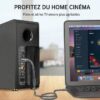 Câble audio stéréo Jack 3,5 mm vers 2 RCA mâles 2M, Câble en nylon tressé