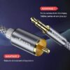 Câble audio stéréo Jack 3,5 mm vers 2 RCA mâles 5M, Câble en nylon tressé