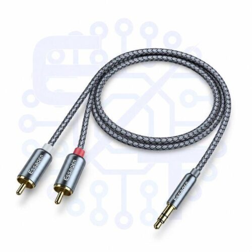 Câble audio stéréo Jack 3,5 mm vers 2 RCA mâles 5M, Câble en nylon tressé