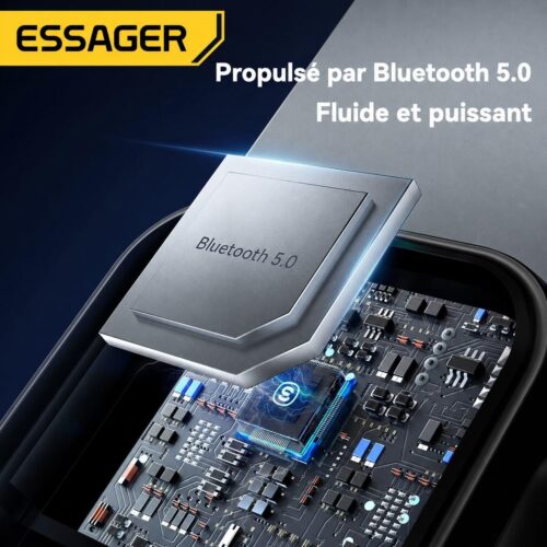 Récepteur audio Bluetooth 5.0 pour voiture avec microphone intégré, jack 3,5 mm et USB, E801