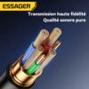 Récepteur audio Bluetooth 5.0 pour voiture avec microphone intégré, jack 3,5 mm et USB, E801