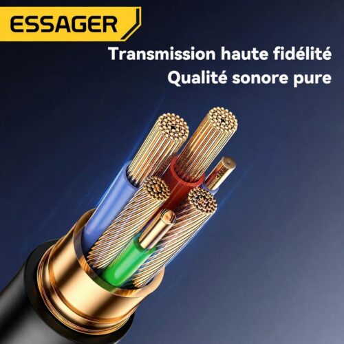 Récepteur audio Bluetooth 5.0 pour voiture avec microphone intégré, jack 3,5 mm et USB, E801