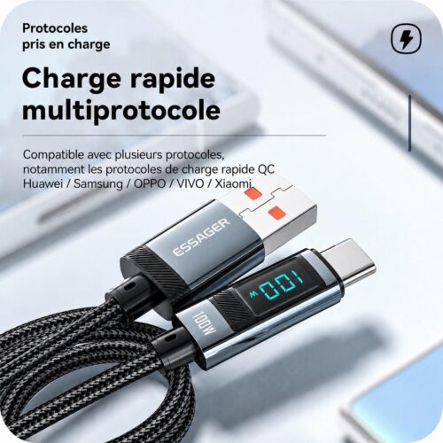 gvc.product.image_.1786464942175.bbc08113-4cdf-4382-b1e6-617483c560bc.jpeg Câble USB A vers USB C 7A jusqu’à 100W avec écran numérique et transfert 480 Mbps