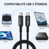 gvc.product.image_.1786638218611.0cce4d06-3abf-4fdc-a52f-7d1831deff20.jpeg Câble USB C vers USB C 100W 5A 2M – Charge Rapide PD, LED et Transfert 480 Mbps