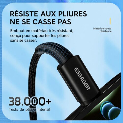 gvc.product.image_.1786638225867.8a019043-8918-48e5-aab3-6dbfcc5799d9.jpeg Câble USB C vers USB C 100W 5A 2M – Charge Rapide PD, LED et Transfert 480 Mbps