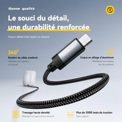 gvc.product.image_.1786802966152.3c715187-e64c-4c12-8fcf-c360c51bc738.jpeg Câble audio USB C mâle vers jack 3,5 mm mâle tressé pour voiture 1M, casque et enceinte