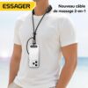 Câble USB C vers USB C 2 en 1 avec massage cervical, charge rapide PD 100W 5A, 1,5 m
