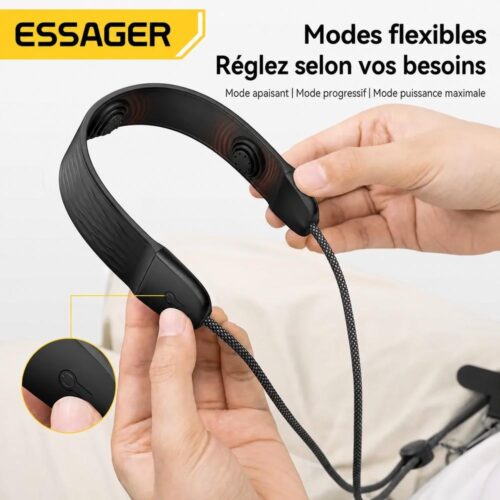 Câble USB C vers USB C 2 en 1 avec massage cervical, charge rapide PD 100W 5A, 1,5 m
