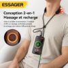 Câble USB C vers USB C 2 en 1 avec massage cervical, charge rapide PD 100W 5A, 1,5 m