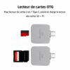 Lecteur de cartes SD et TF/microSD OTG 2 en 1 USB Type C