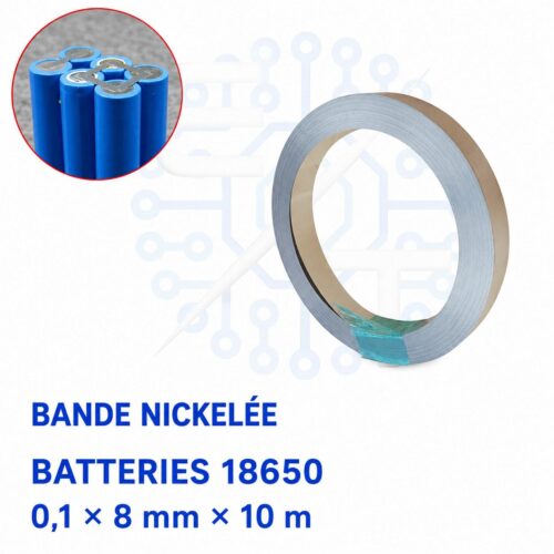 Bande de Nickel pour soudure de batteries 18650 0,1x8mmx10 m