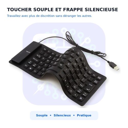 gvc.product.image_.1787487211700.accb23c8-0f1c-448a-8867-7dceb0bdc984.jpeg Clavier souple filaire USB-A silencieux et étanche 34,5X13,1 cm Câble 138 cm