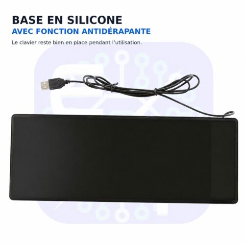gvc.product.image_.1787489365564.a8964ad3-bfaf-4c9f-9e2c-46e45abbd9de.jpeg Clavier souple filaire USB-A silencieux et étanche 34,5X13,1 cm Câble 138 cm